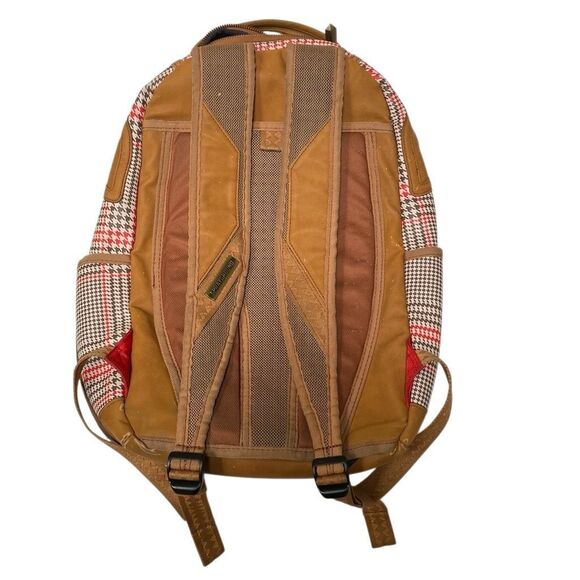 Sprayground Turbo 500 DLXV plaid limited edition backpack tan vegan leather - Picture 3 of 16